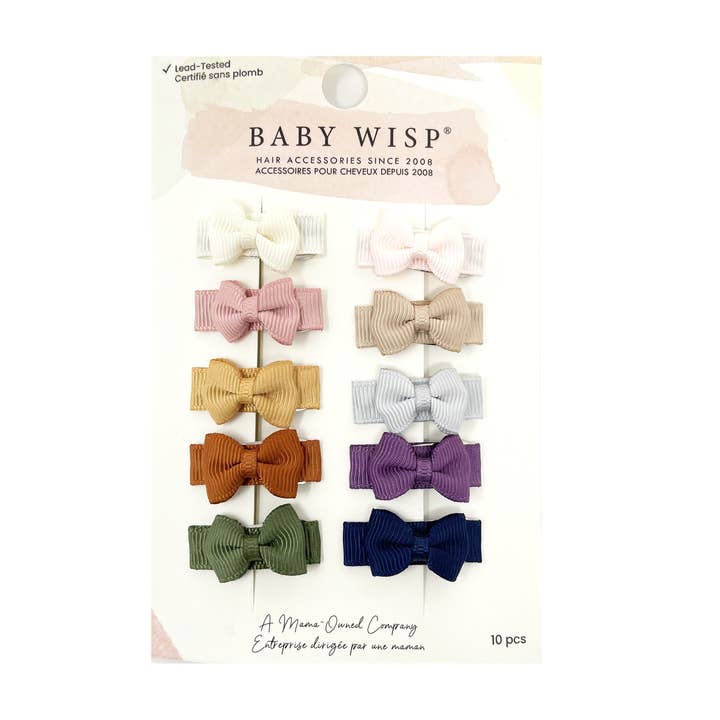 Lot de 10 petits nœuds à cheveux en ruban Tuxedo pour bébé - Socal Bloom pour la vente par Baby Wisp