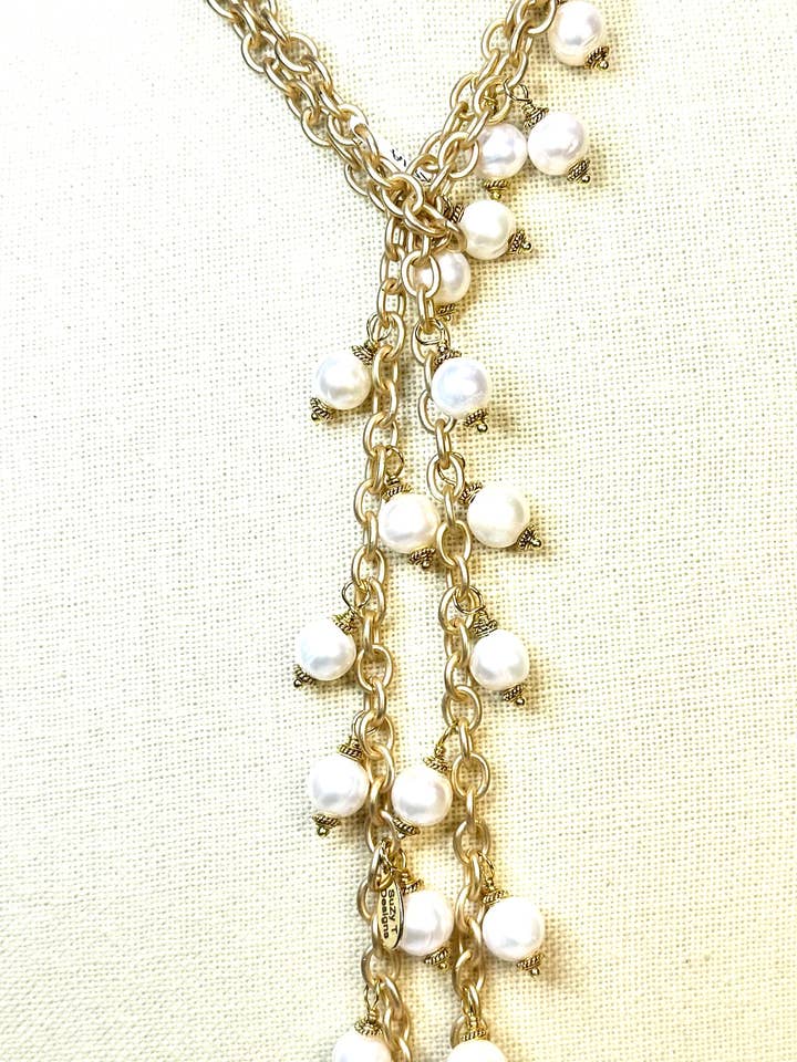 Stunning 24 Fresh Water Pearl Lariat Necklace-5 Color Ways! for wholesale by Suzy T Designs