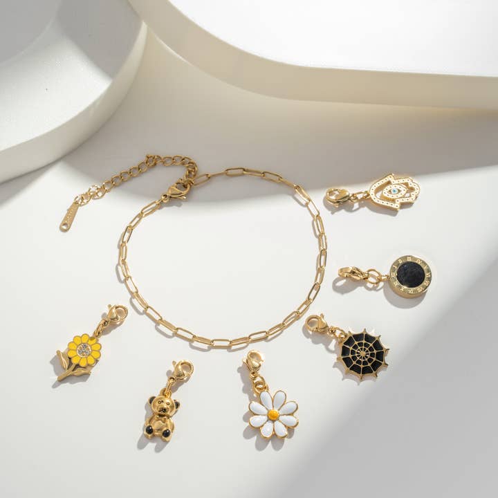 COSMOS - Wholesale Charm/Dangle Bracelet - Gold chain bracelet in stainless steel for charms0