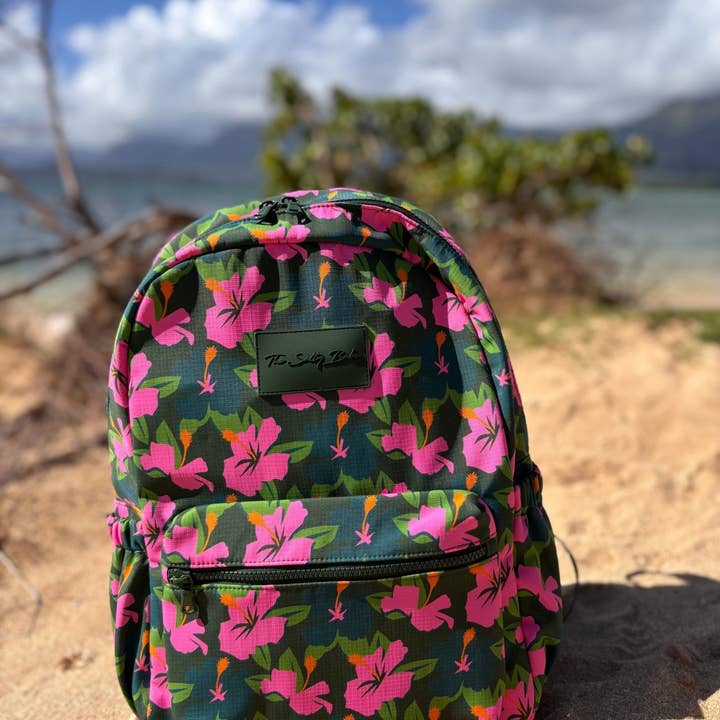 The Salty Babe - Wholesale Backpack - Women's - Water Hibiscus Nylon Backpack5