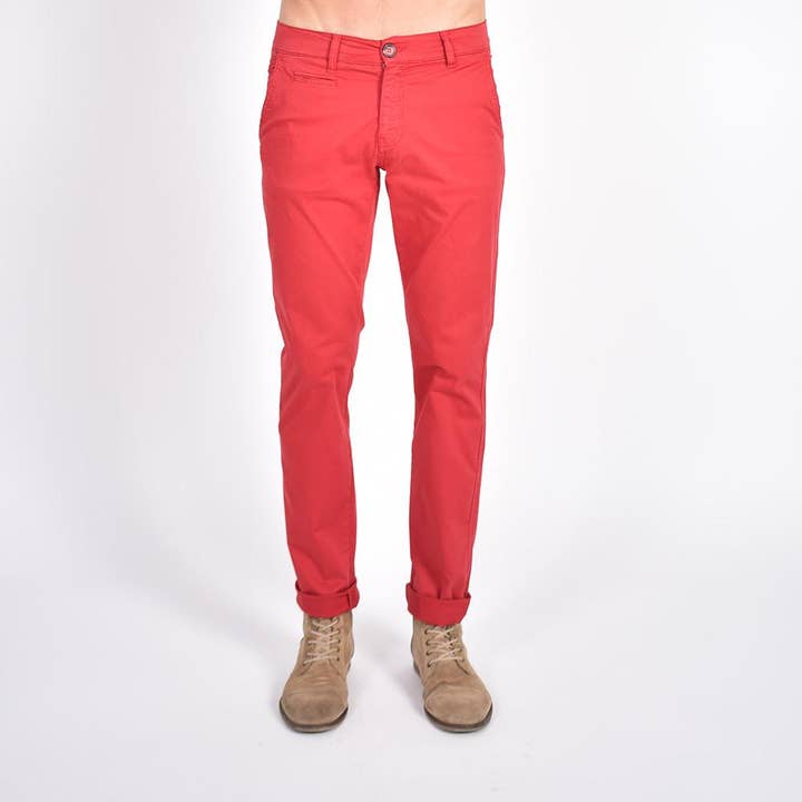 EIGHT X – wholesale Byxor - Herr – Röd Slim Fit Chino Byxor