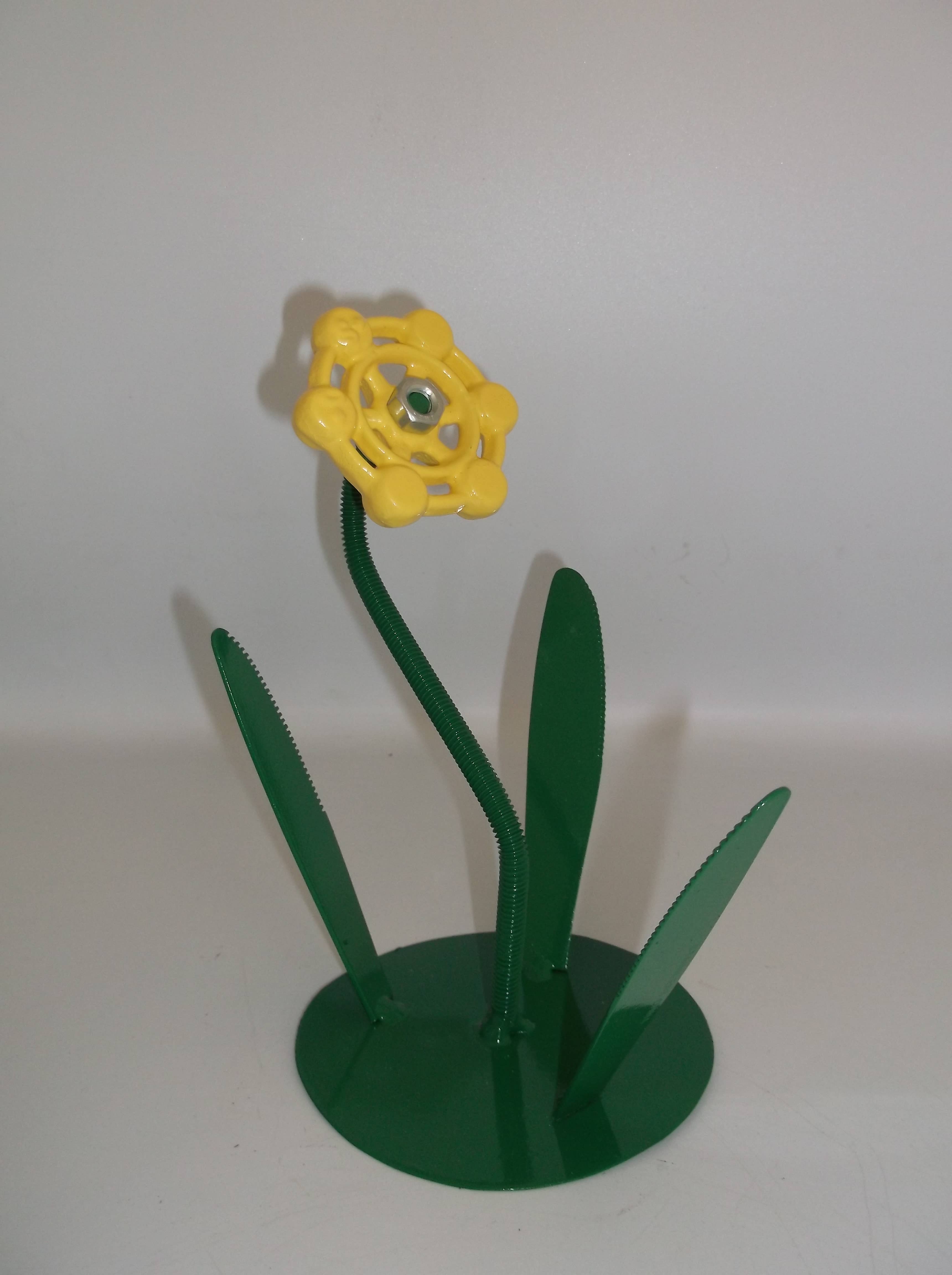 Creations Welded - Wholesale Sculpture - Yellow Metal Flowers, Sculptured Floral Decor, Faucet Flower4