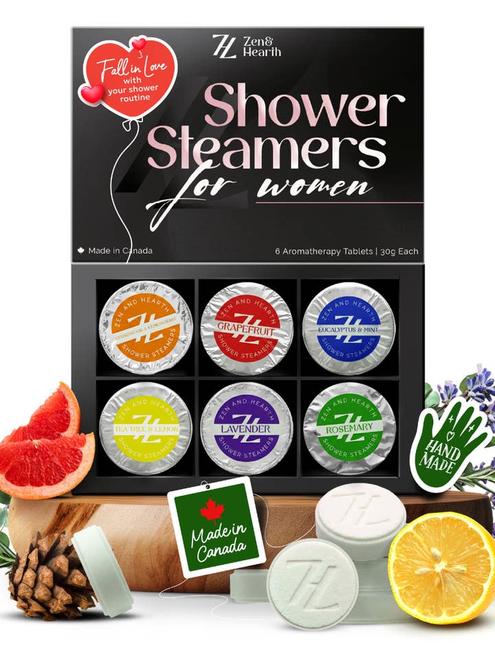 Zen & Hearth Shower Steamers Gift Set for Women – 6 Pack Natural Aromatherapy Shower Bombs for Self-Care and Relaxation for wholesale by Zen & Hearth