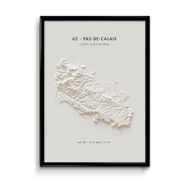 Mappa altimetrica del Passo di Calais per la vendita all'ingrosso da parte di Finke