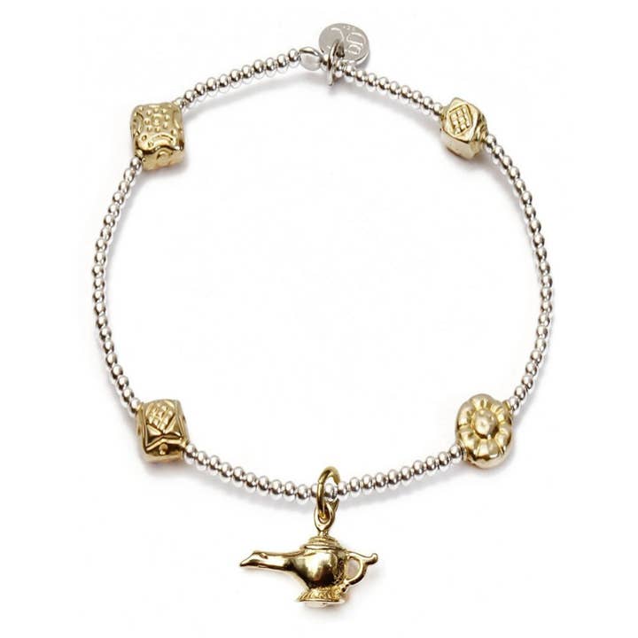Genie Lamp Silver & Gold Bead Bracelet for wholesale by Good Charma