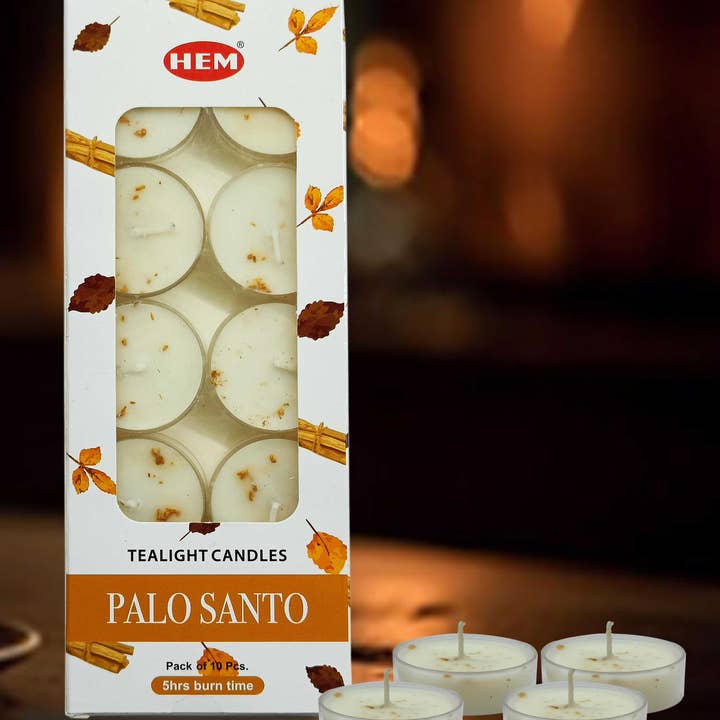 Hem Tealight candles Palo Santo (pack of 10) for wholesale by Vrinda