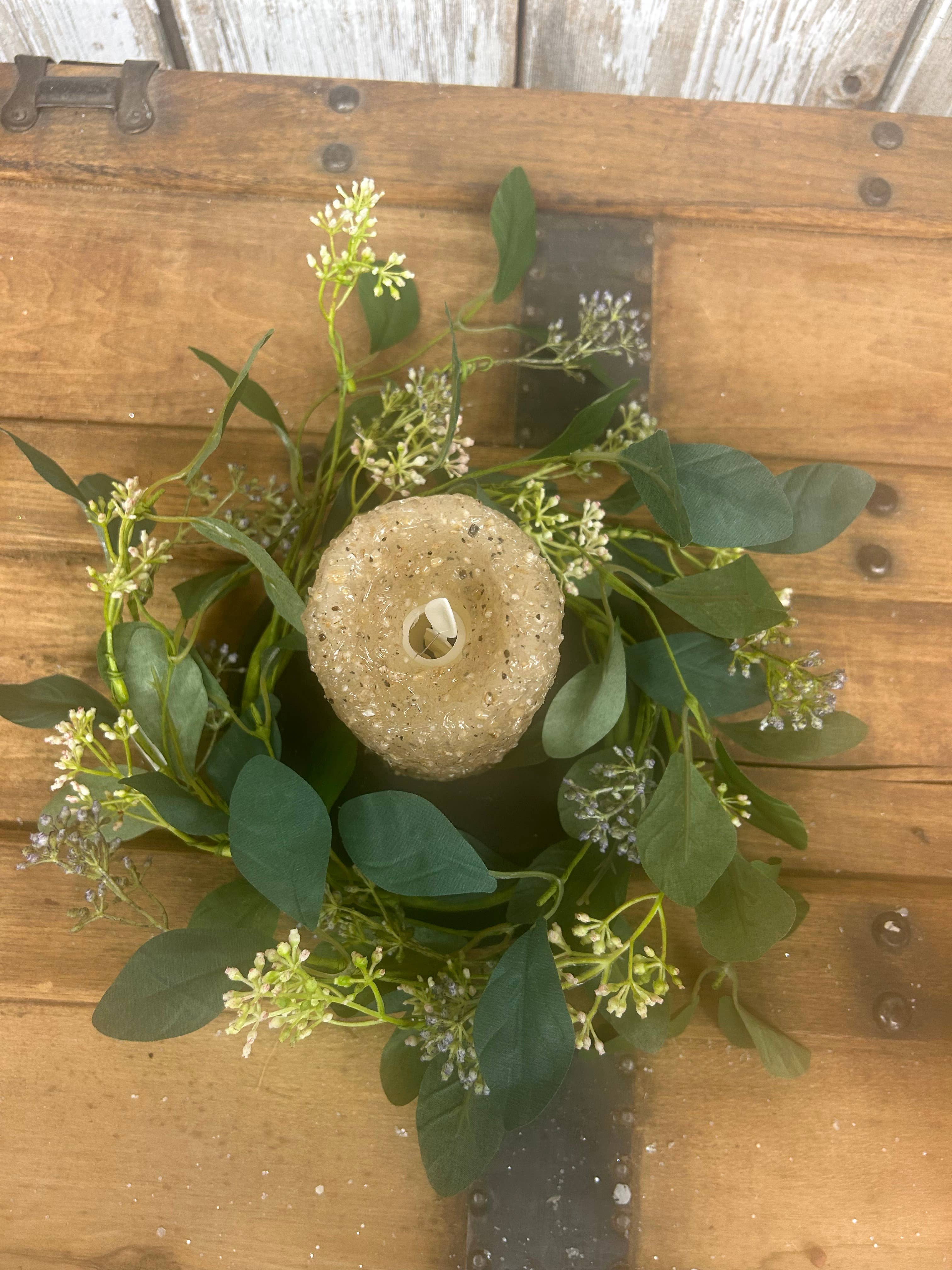 Vickie Jean's Creations Inc - Wholesale Artificial Flowers - Eucalyptus & Sage Candle Ring2