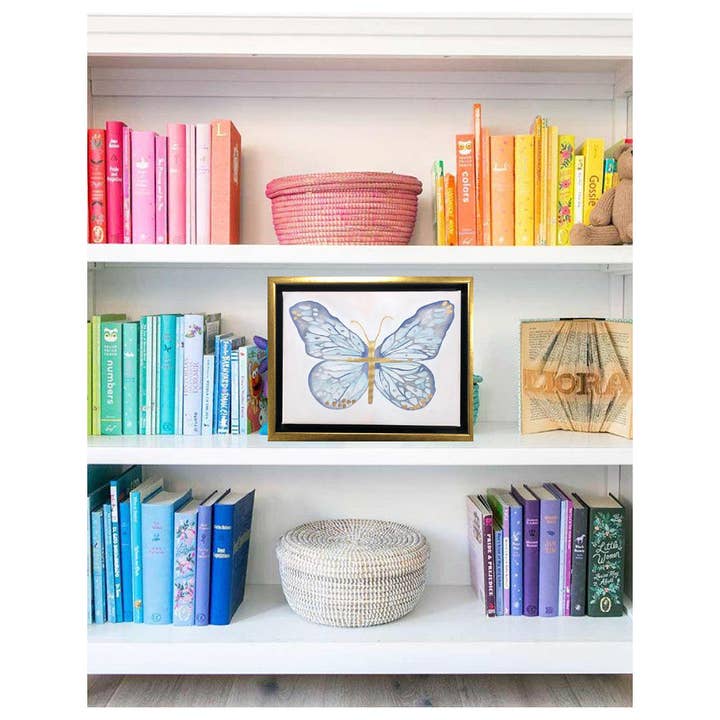 MK Decker Designs - Wholesale Art Print - Framed Mini "Classic Blue" Butterfly