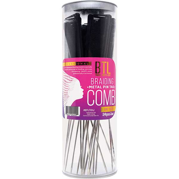Majestic Wholesale - Wholesale Hair Brush/Comb - BTL PARTING BRAIDING COMB PIN TAIL OR SPATULA 24PC JAR SET1