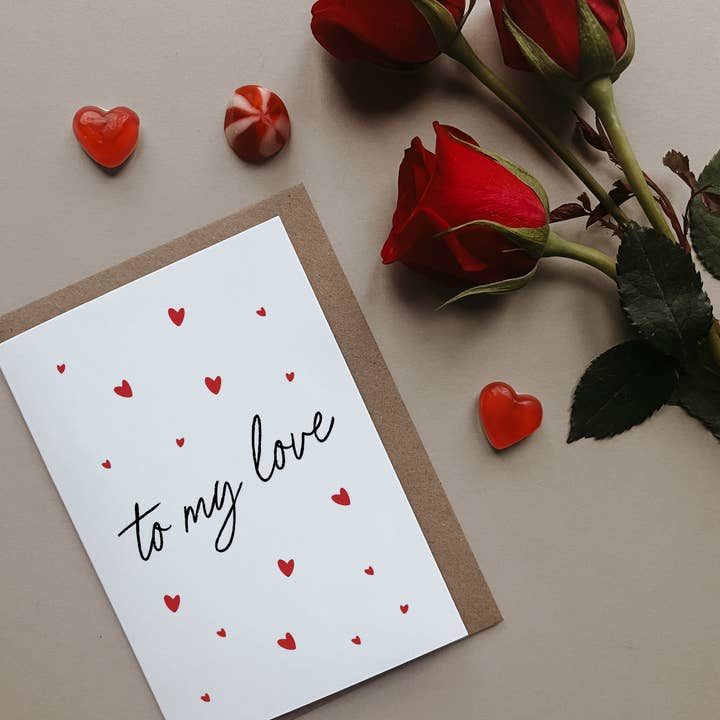 ‘To My Love’ Heart Card – For Valentines or an Anniversary for wholesale by Deckle Edge