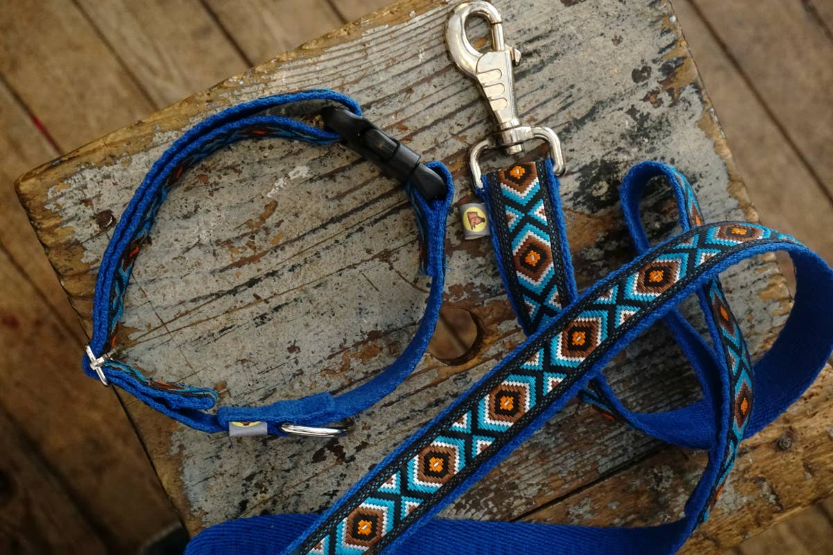hundsfutter - Wholesale Pet Collar - Dog - Dark navy blue design necklace and strap set20