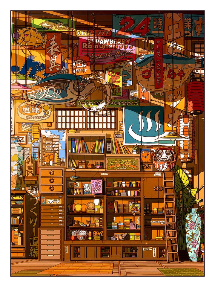 FLEA MARKET poster for wholesale by Paiheme Studio