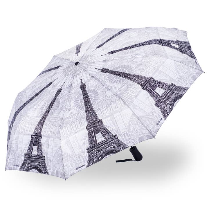 StormKing Folding City Umbrella Paris Black and White for wholesale by Soake