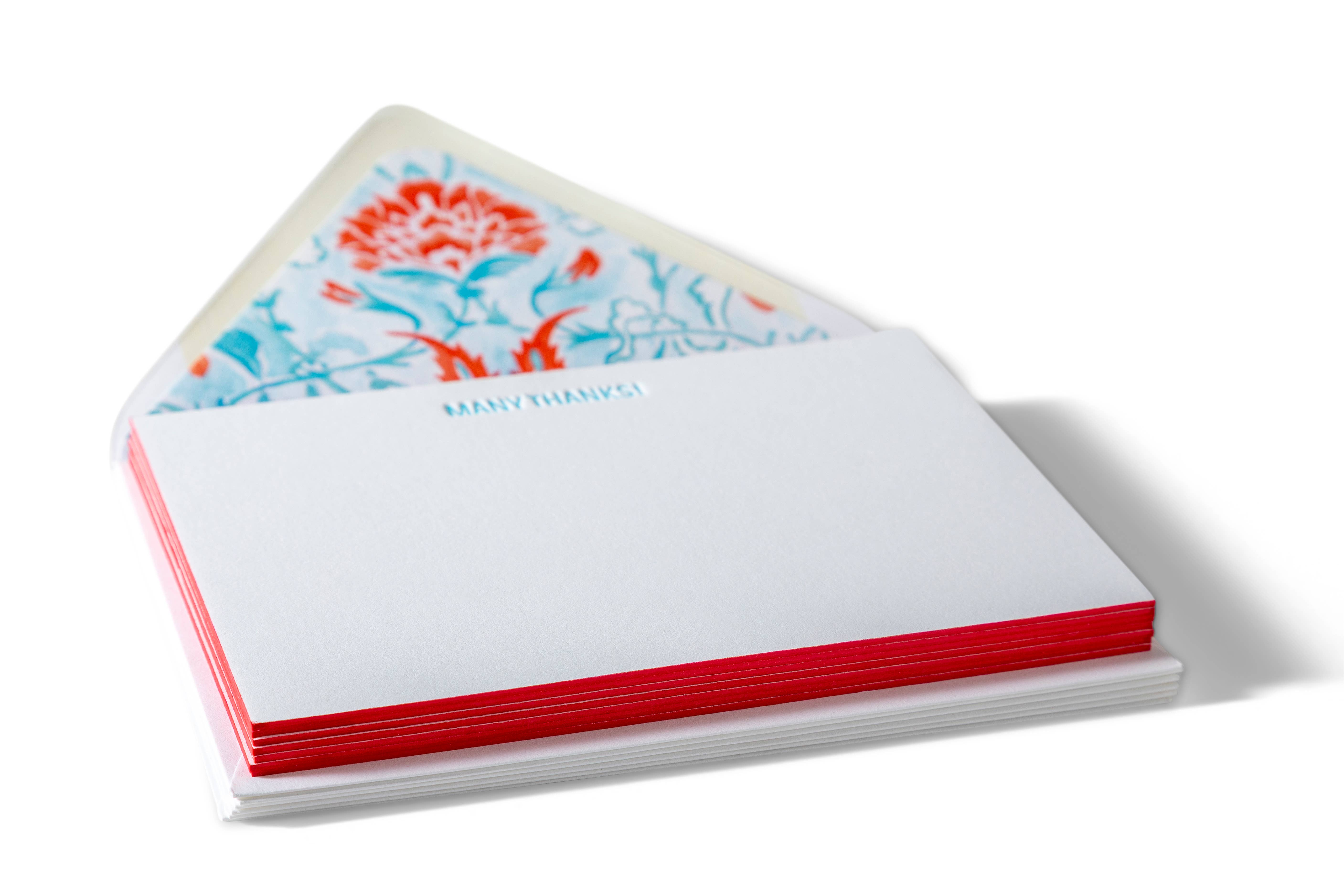 Color Box Design & Letterpress - Wholesale Stationery/Notecard Set - Many Thanks! | Fancy Pants Letterpress Flat Notecards1