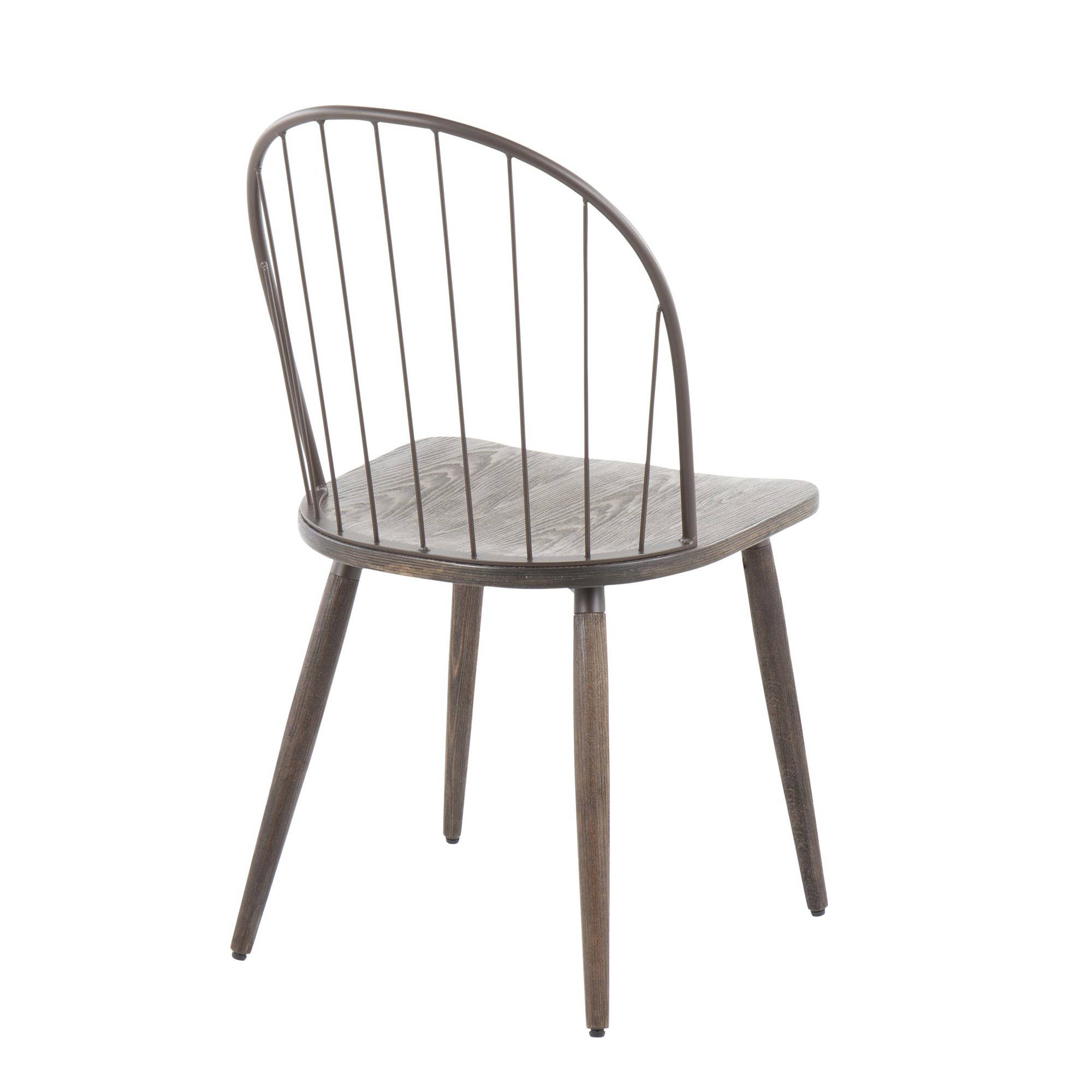 Black Metal Black Wood Riley High Back Chair - Set of 2 for wholesale on Faire7