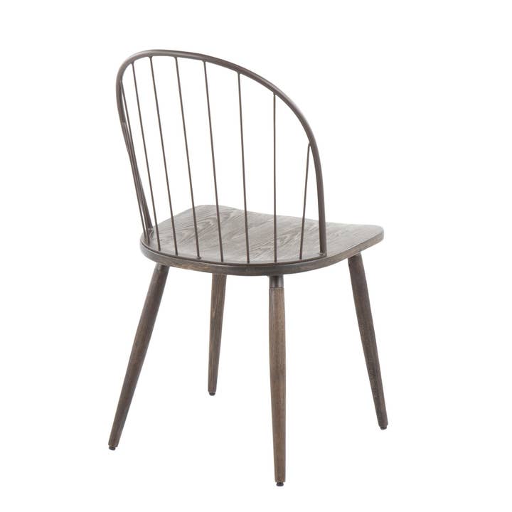 Black Metal Black Wood Riley High Back Chair - Set of 2 for wholesale on Faire7