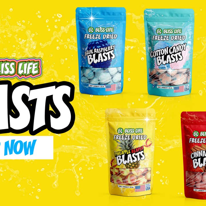 Bliss Life - Wholesale Cotton Candy - Display - 60 Count - Blasts Variety Pack1