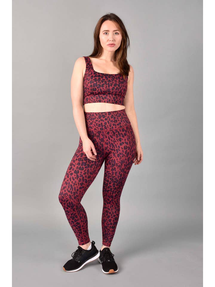 Wear Love More LLC - Wholesale Activewear Set - Women's - Ultra High Rise Recycled Luxe 7/8 Legging in Red Leopard1