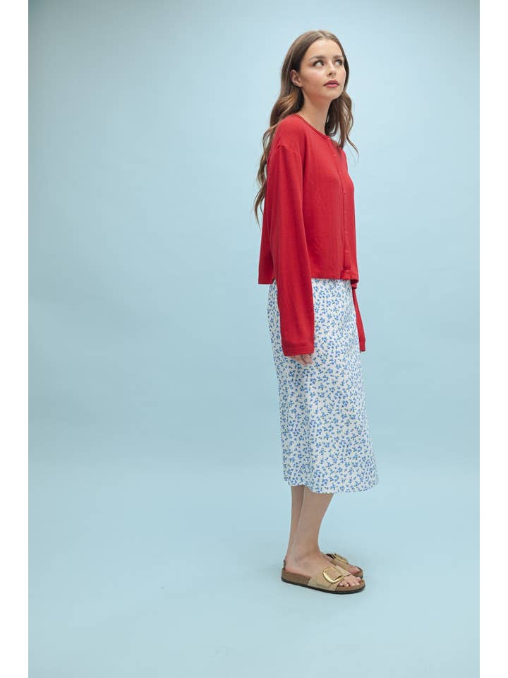 Wishlist Apparel - Wholesale Knit Top - Women's - POINTELLE BUTTON-UP CARDIGAN TOP / WL25-10450