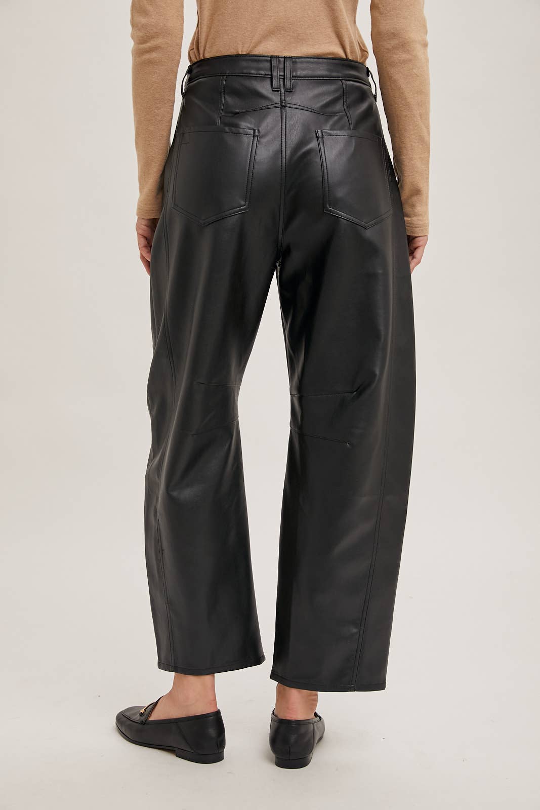 Bluivy - Wholesale Pants - Women's - VEGAN LEATHER BARREL PANTS15