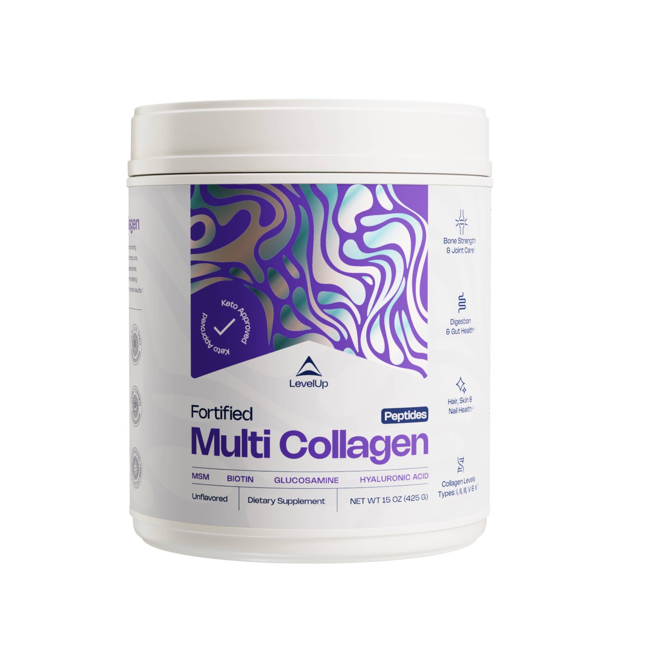 LevelUp - Wholesale Proteïne/superfoodpoeder - Versterkte multi-collagen ongearomatiseerd - 15 oz