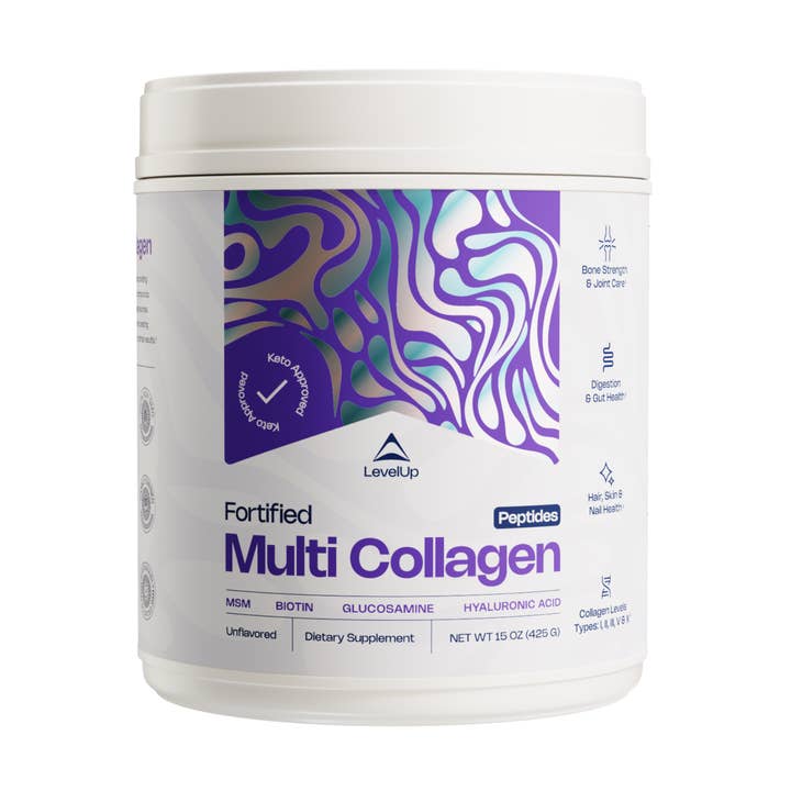 LevelUp - Wholesale Proteïne/superfoodpoeder - Versterkte multi-collagen ongearomatiseerd - 15 oz0