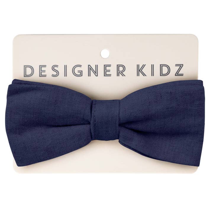 Finley Linen Bow Tie - Navy for wholesale by Designer Kidz