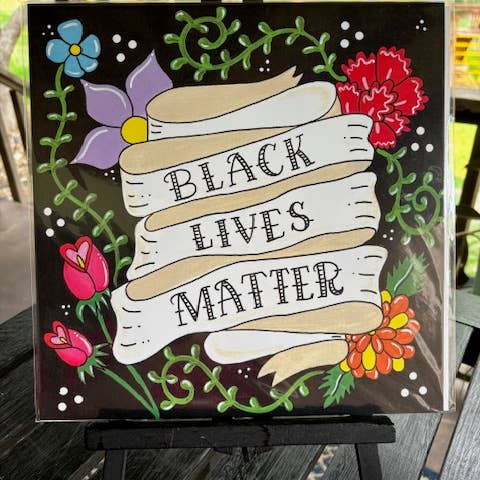 Impression d'art populaire mexicain Black Lives Matter 12x12 pour la vente par Karen’s Cositas