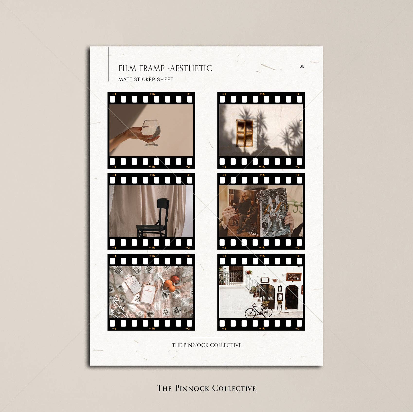 The Pinnock Collective – wholesale Sticker – Cream Film Sticker Sheet2