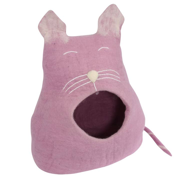 Cueva para gato Sleepy Cat rosa, cama en forma de gato para venta al por mayor de Tribal Trade GmbH