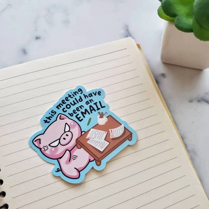 Muijistudio - Wholesale Sticker - Angry Work Piggy Sticker, Angry Piggy Sticker, coworker gift3