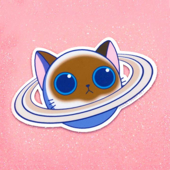 Cat Planet Waterproof Uv-proof Vinyl Sticker for wholesale by Journeybunny