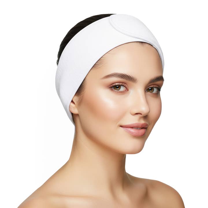 Cotton Terry Spa Headband, White for wholesale by Appearus Products Corp.