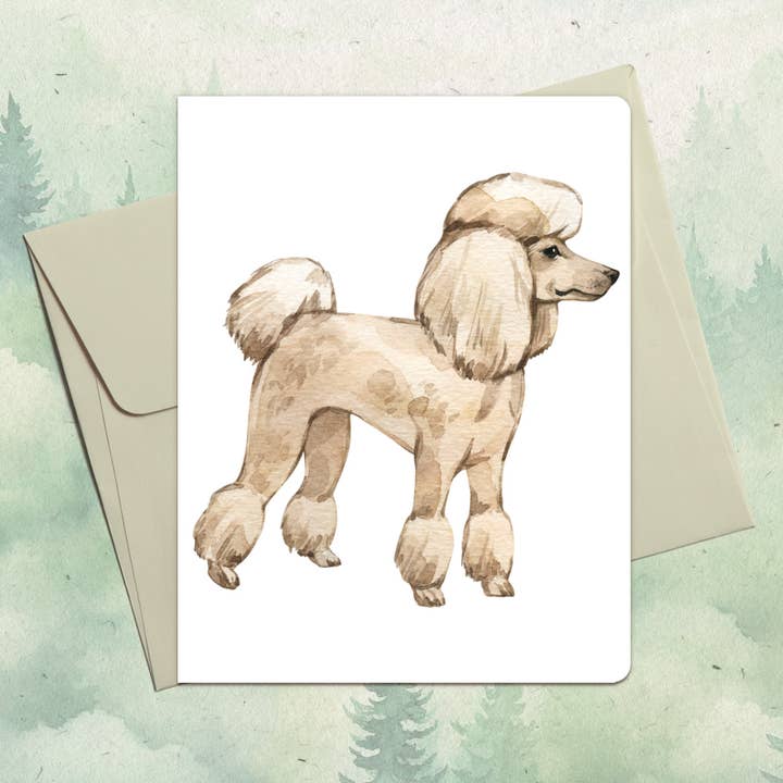 Handmade Miniature Poodle dog greeting card for wholesale by Soul Familiar