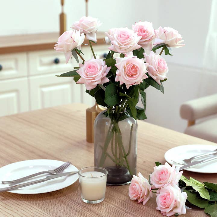 Angel Isabella - Wholesale Artificial Flowers - Pack of 48 Or 50 stems-17"Longe Stem Real Touch Rose