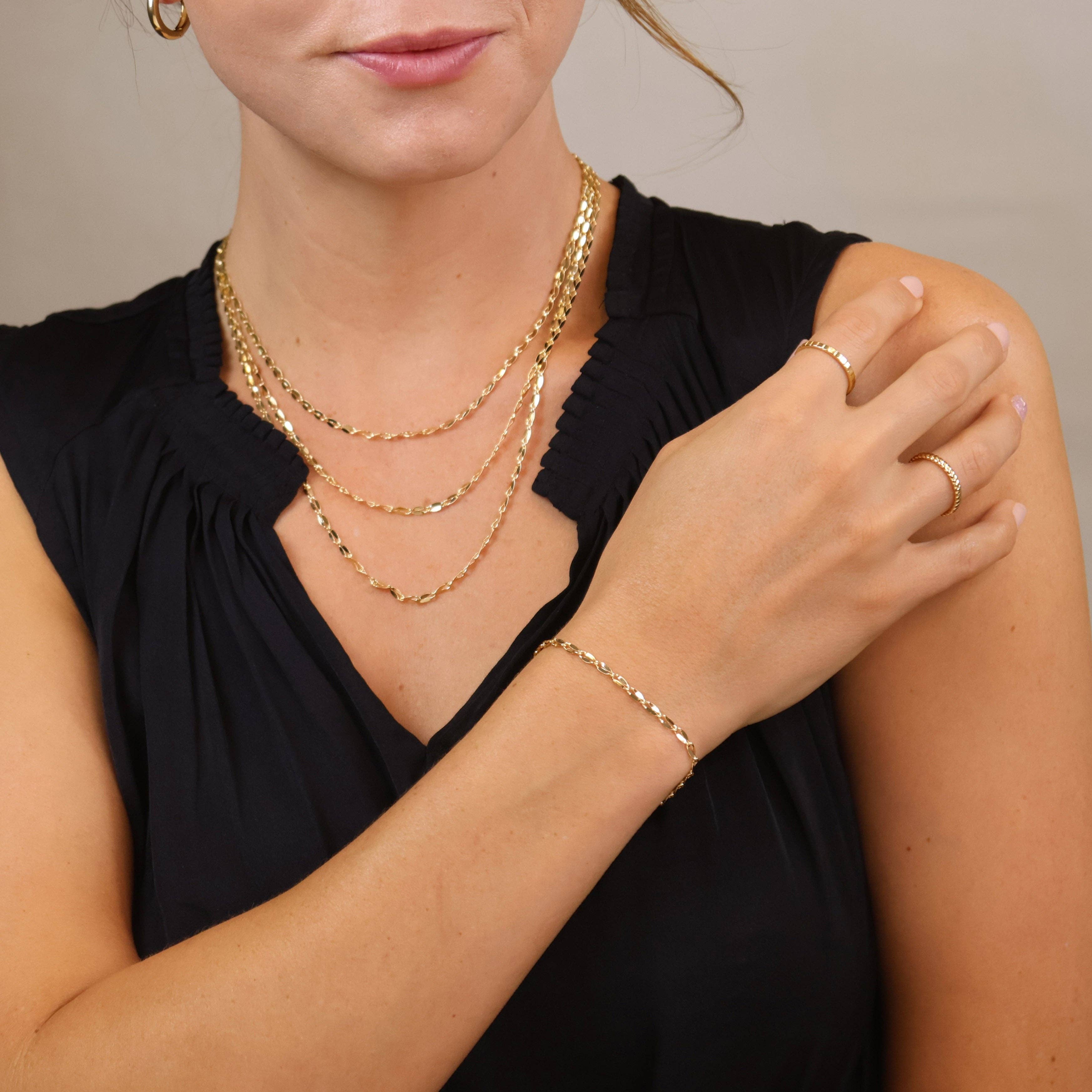 GoldFi - Wholesale Link & Chain Bracelet - 18k Gold Filled 3mm Fancy Chain Bracelet2