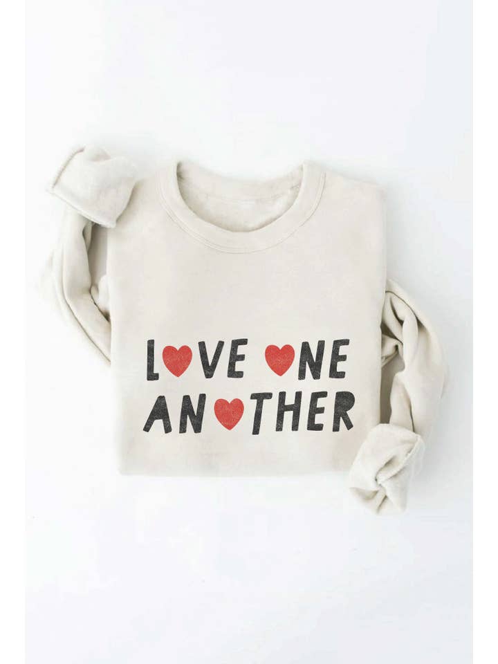 OAT COLLECTIVE - Wholesale Graphic Sweatshirt - Women's - LOVE ONE ANOTHER Graphic Sweatshirt