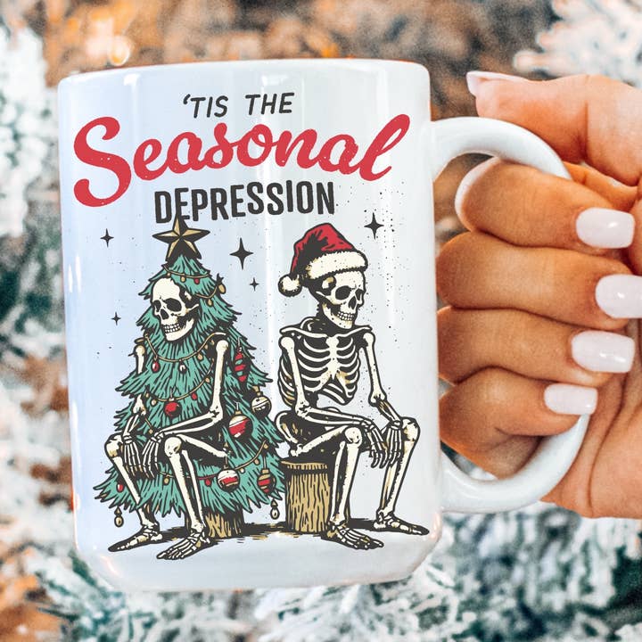 Tasse à café de Noël contre la dépression saisonnière pour la vente par Ace the Pitmatian Co