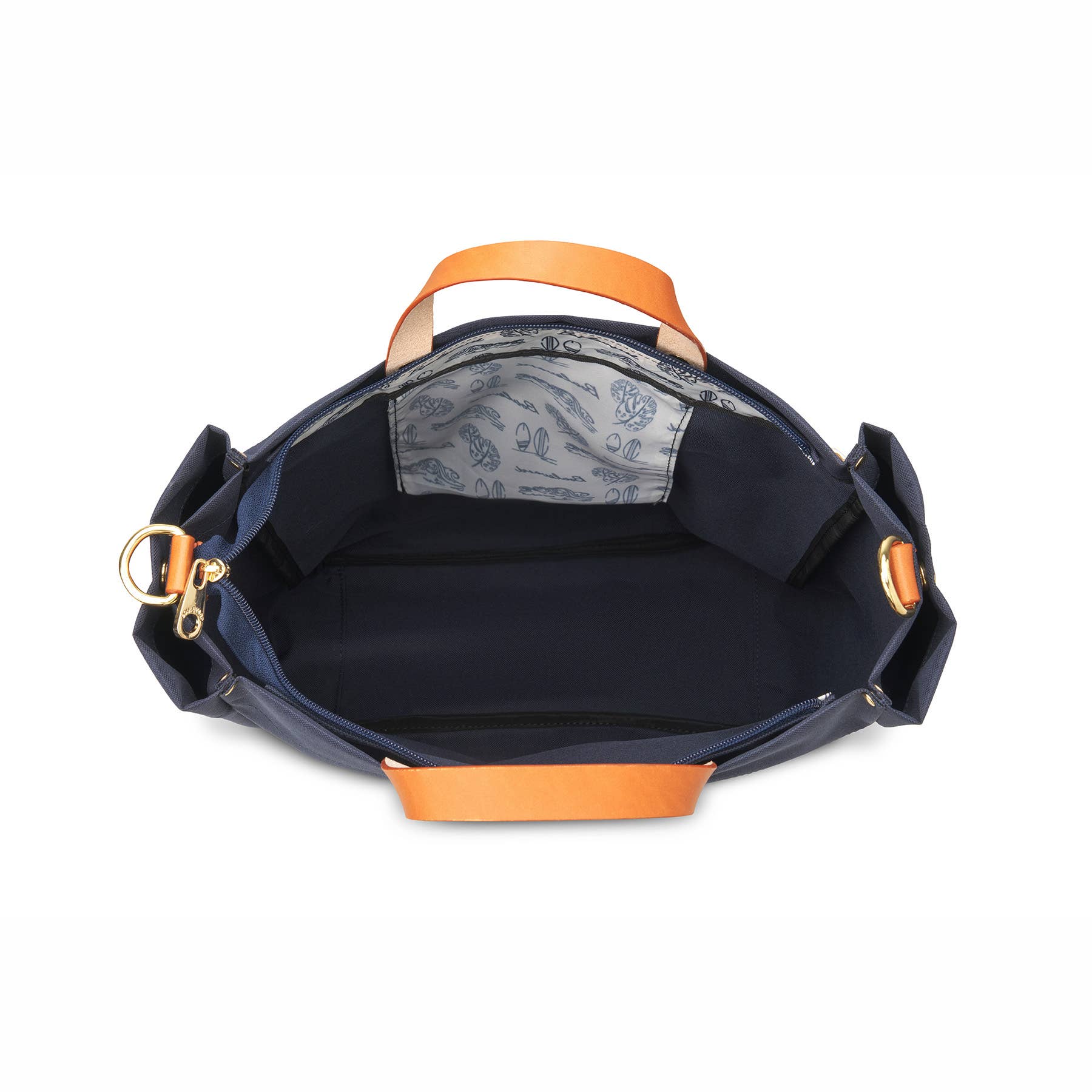 Boulevard - Wholesale Tote Bag - Women's - "Parker" Navy Nylon Tote with Leather Accents4