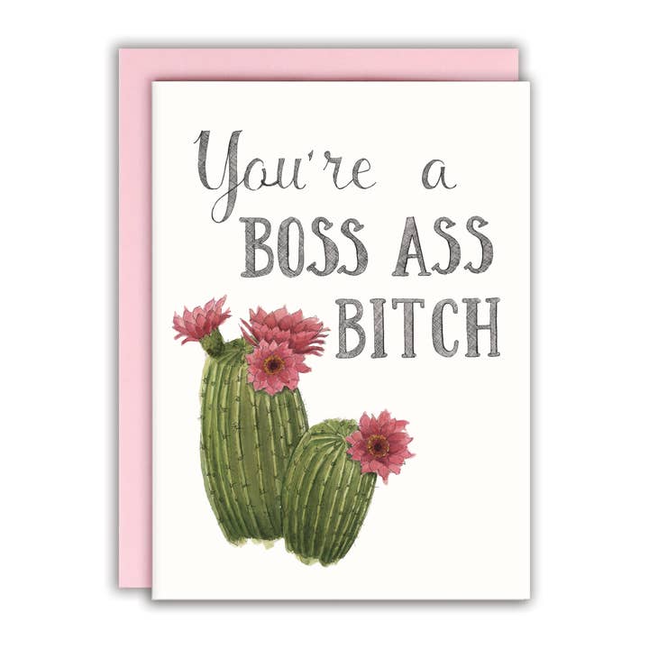 Vous êtes une carte de salope Boss Ass pour la vente par Naughty Florals