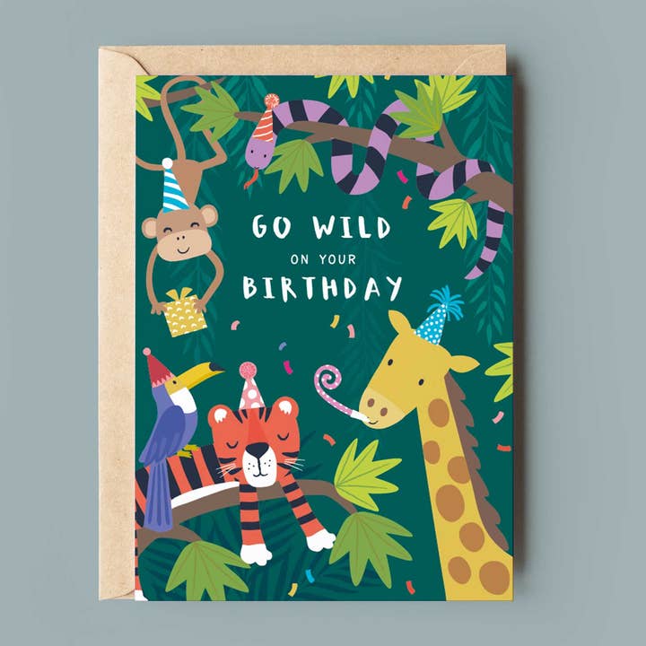 Go Wild on your Birthday | Kids Generic Birthday Card for wholesale by Klara Hawkins