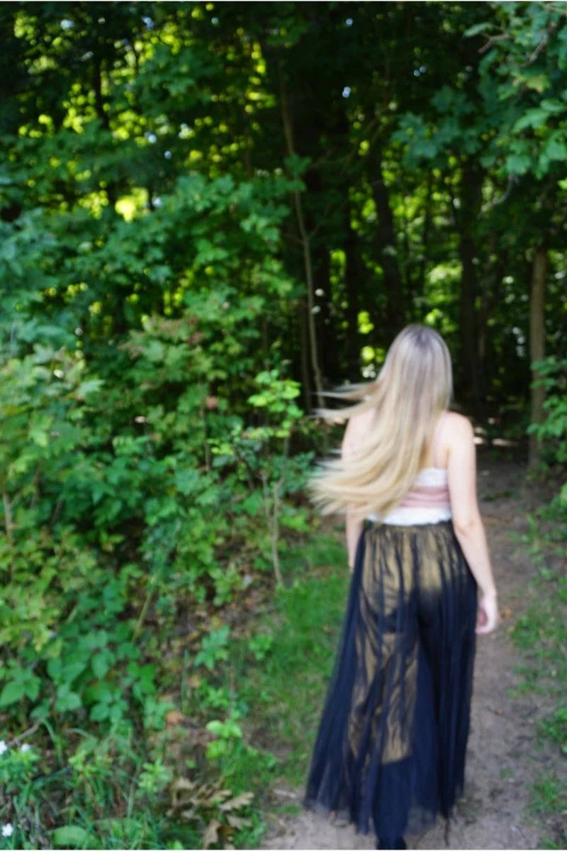 America & Beyond - Wholesale Pants - Women's - Golden Haze Pleated Net Trousers - Black2