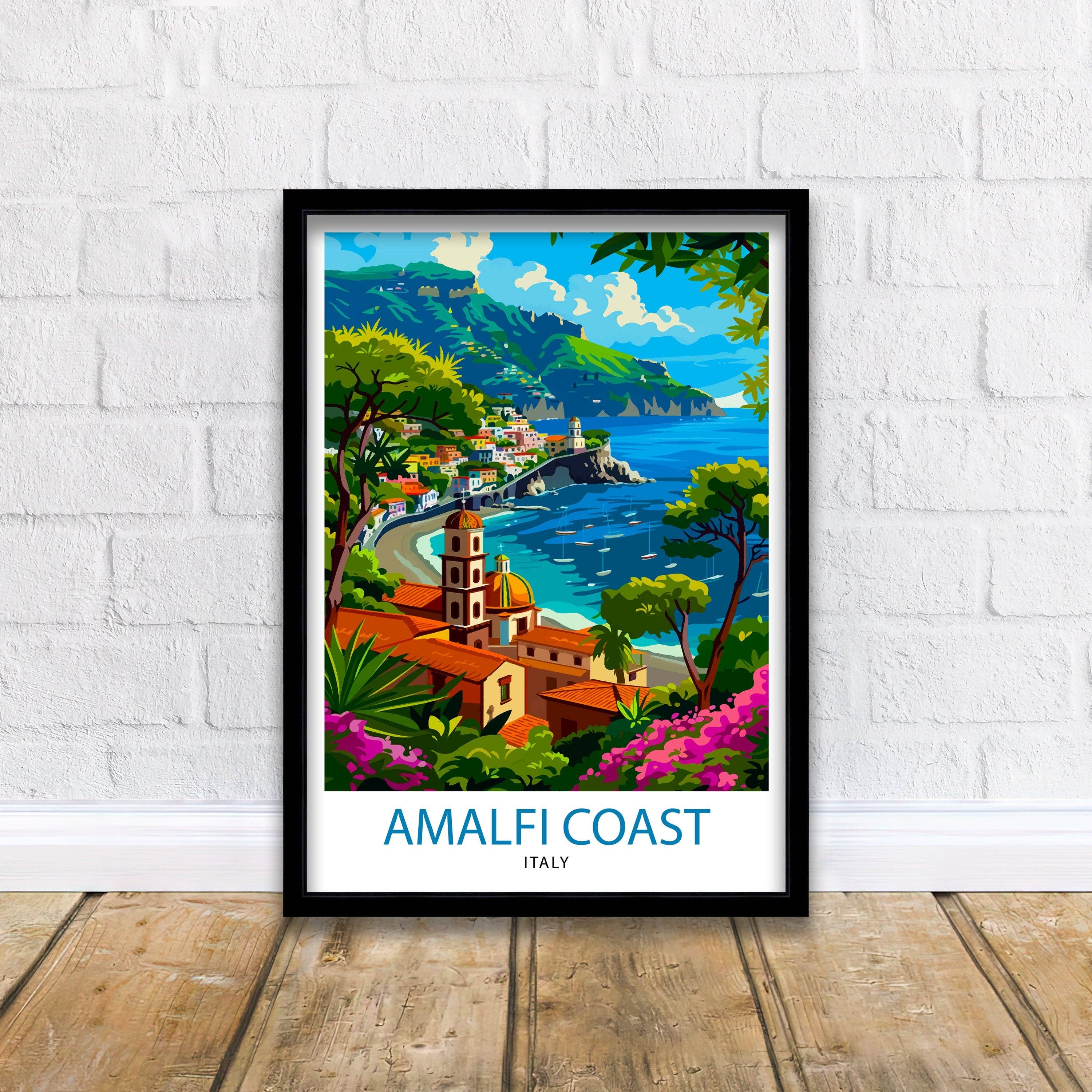 InkNPrintz – wholesale Art print – Amalfi Coast Italy Travel Poster Amalfi Coast5