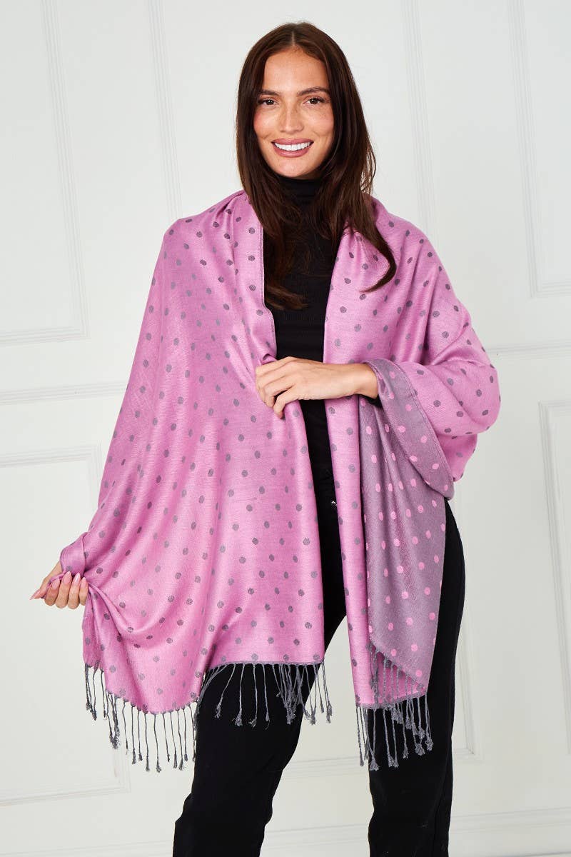 Superbia – wholesale Scarf – Women's – Super Soft Reversible Pashmina scarf /Shawl - C48-1 Dots2