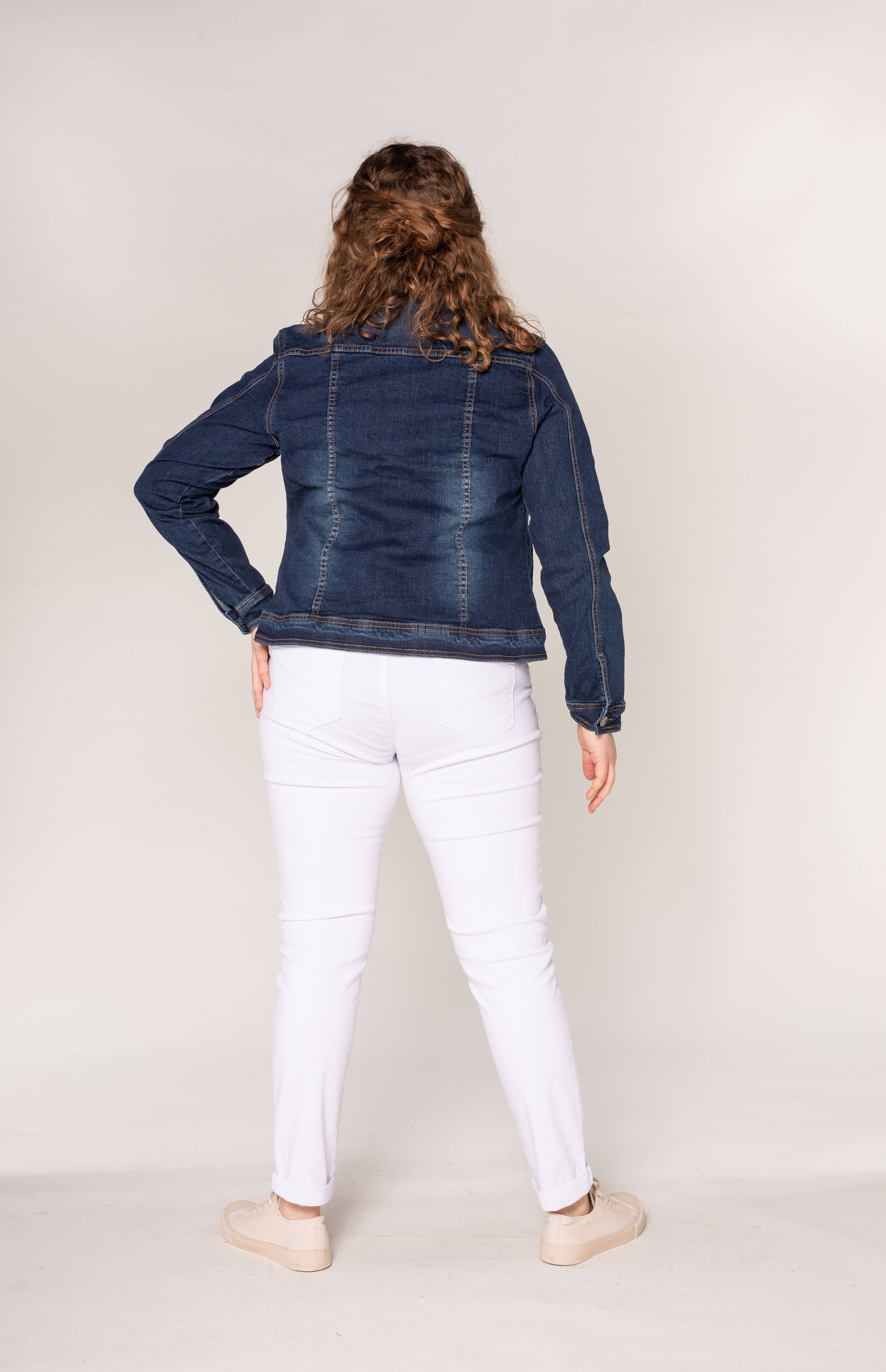 Nina Carter - Vendita all'ingrosso Giacca di jeans - Donna - Giacca in denim elasticizzato plus size H189-1/H204-1/203-17