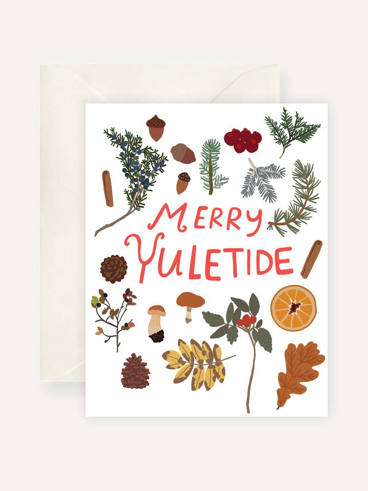 Carte de vœux joyeuses fêtes de Yule pour la vente par Persika Design Co.
