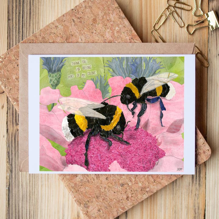 Thank You for Beeing - greeting card for wholesale by Found & Rewound