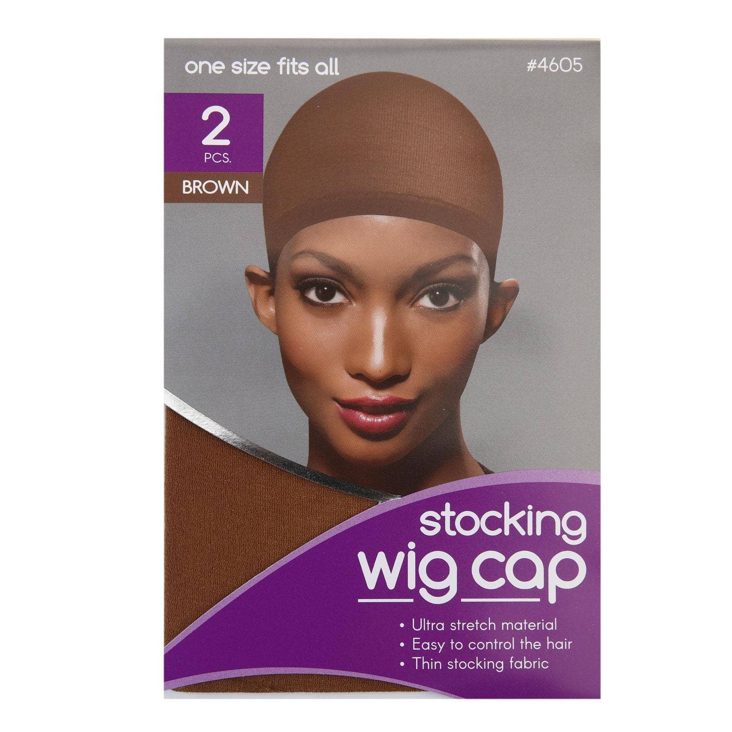 KT Supply - Wholesale Wig/Hair Piece - Ms Remi Brown Wig Stocking Cap, 2/PK0