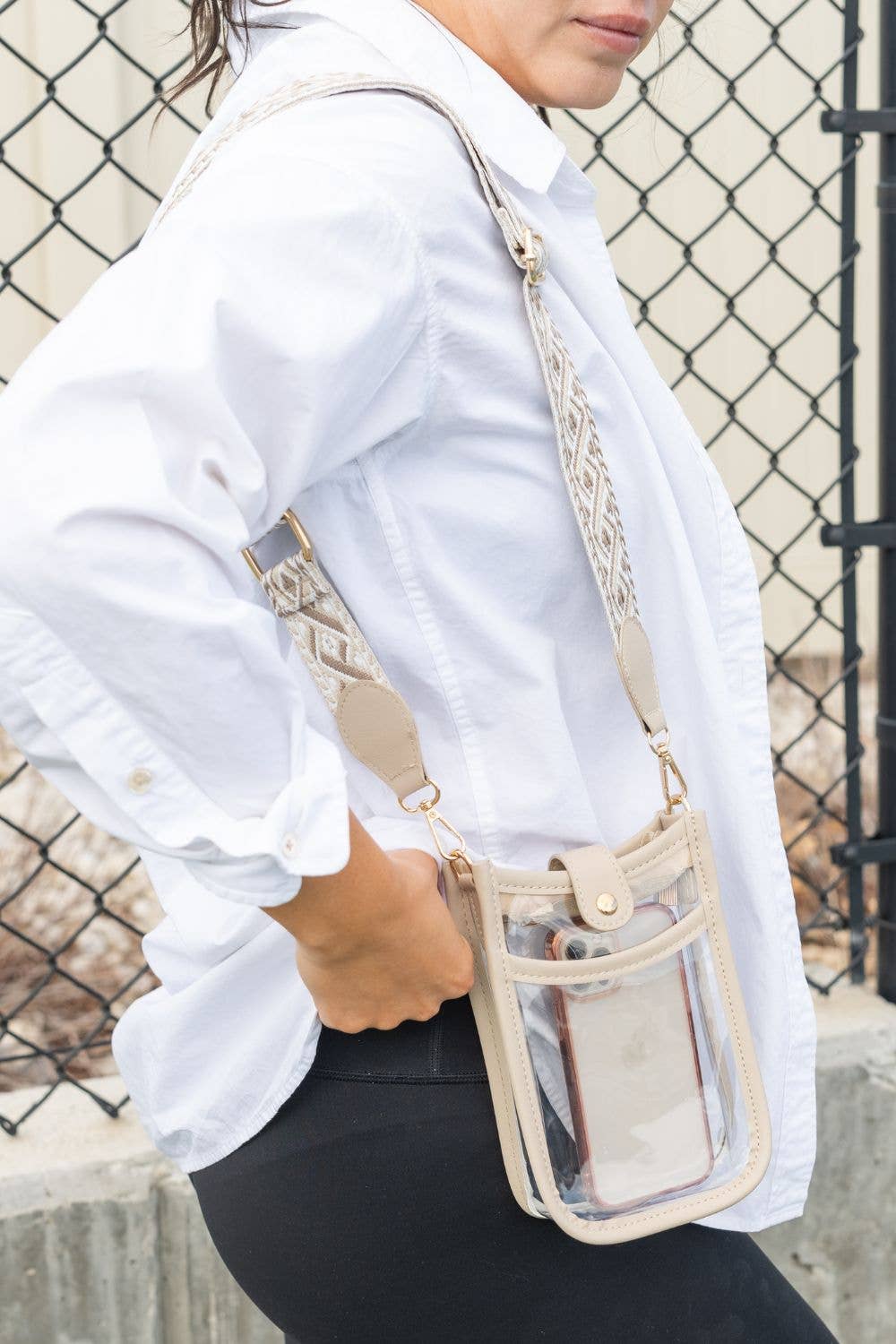 modern and chic - Wholesale Crossbody Bag - Women's - Logan Clear Crossbody Stadium Concert Bag6