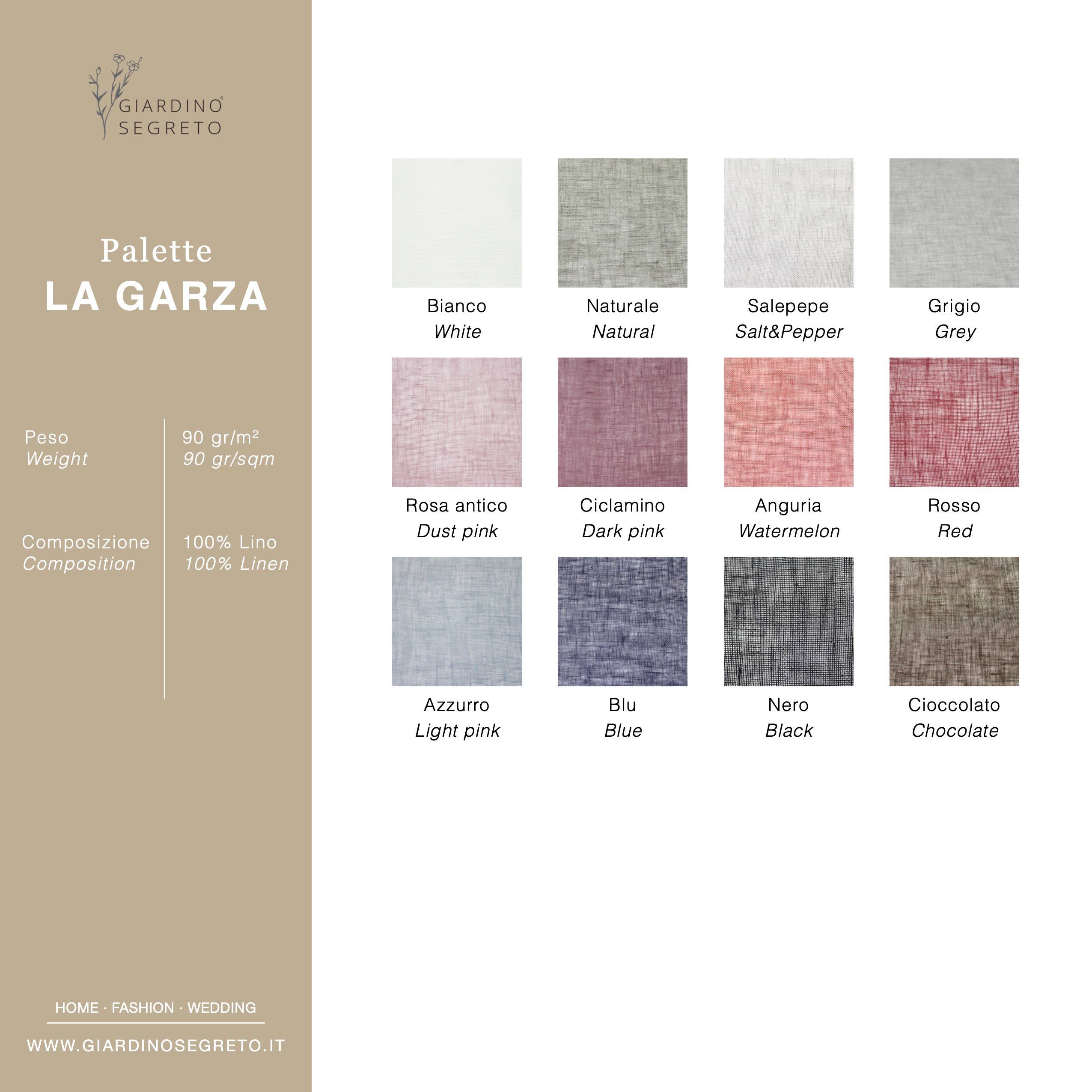 Giardino Segreto - Vendita all'ingrosso Tovagliette - Sottopiatto tovagliette rotonde in puro lino GARZA0